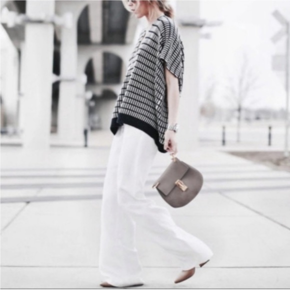 Bella Dahl Pants - Bella Dahl Womens Wide Leg 100% Linen Pants Size S Ribbed Roll Waist Lagenlook